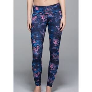 Lululemon Wunder Under Pant Full-On Luon‎ Moody Mirage Bark Berry Deep Navy Sz 4